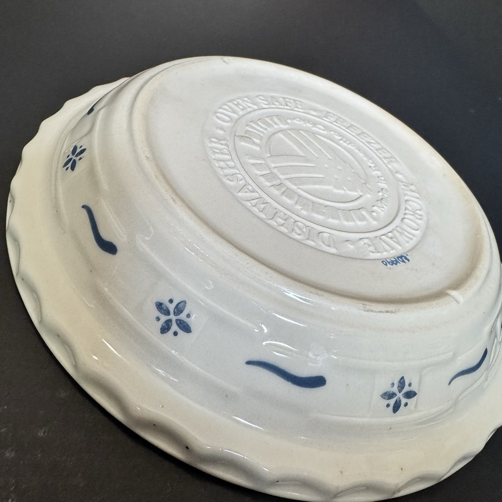Longaberger Roseville Pottery Grandma Bonnie's Pie Plate Signed ED 1990 - Picture 4 of 6